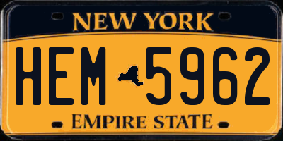 NY license plate HEM5962