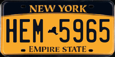 NY license plate HEM5965