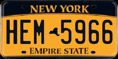 NY license plate HEM5966