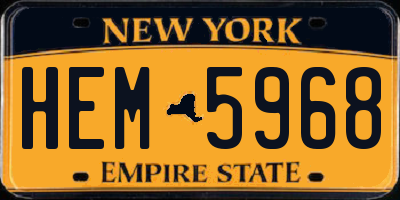 NY license plate HEM5968
