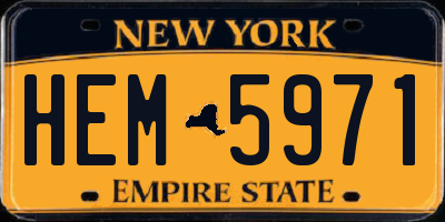 NY license plate HEM5971