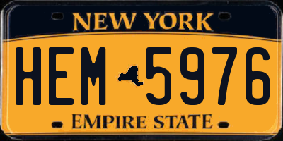 NY license plate HEM5976