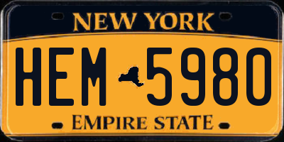 NY license plate HEM5980