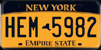 NY license plate HEM5982