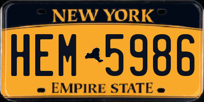 NY license plate HEM5986