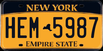 NY license plate HEM5987