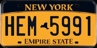NY license plate HEM5991