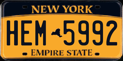 NY license plate HEM5992