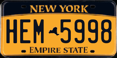 NY license plate HEM5998