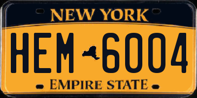 NY license plate HEM6004
