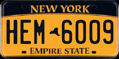 NY license plate HEM6009