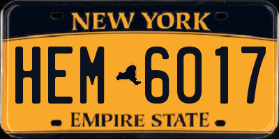 NY license plate HEM6017