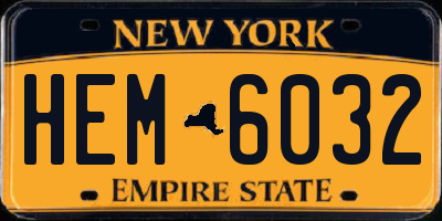 NY license plate HEM6032