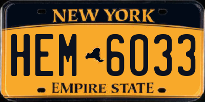 NY license plate HEM6033