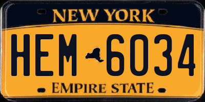 NY license plate HEM6034