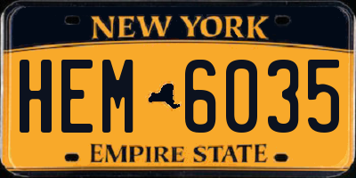 NY license plate HEM6035