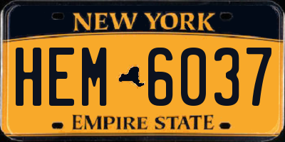 NY license plate HEM6037