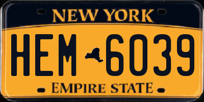 NY license plate HEM6039