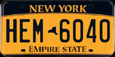 NY license plate HEM6040