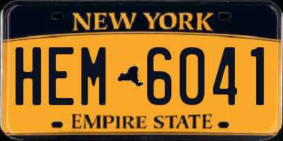 NY license plate HEM6041