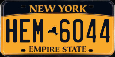 NY license plate HEM6044