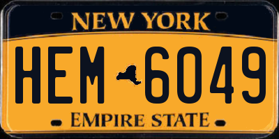 NY license plate HEM6049
