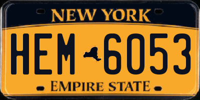 NY license plate HEM6053