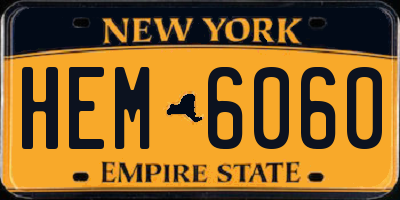 NY license plate HEM6060