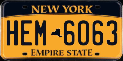 NY license plate HEM6063