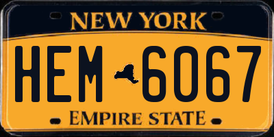 NY license plate HEM6067
