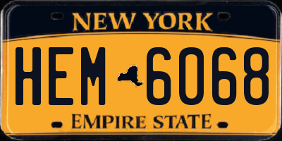 NY license plate HEM6068