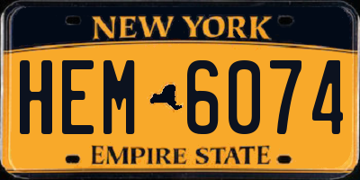 NY license plate HEM6074
