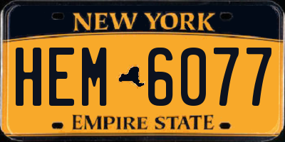 NY license plate HEM6077