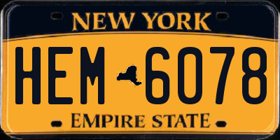 NY license plate HEM6078