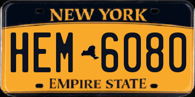 NY license plate HEM6080