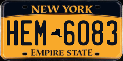 NY license plate HEM6083