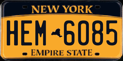 NY license plate HEM6085