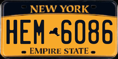 NY license plate HEM6086
