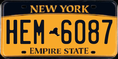 NY license plate HEM6087