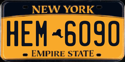 NY license plate HEM6090