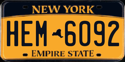 NY license plate HEM6092