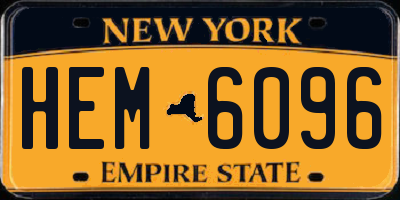 NY license plate HEM6096