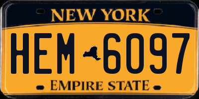 NY license plate HEM6097