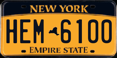 NY license plate HEM6100