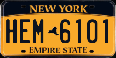 NY license plate HEM6101
