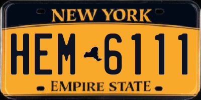 NY license plate HEM6111