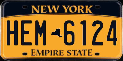 NY license plate HEM6124
