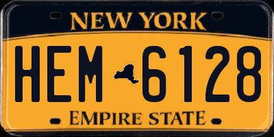 NY license plate HEM6128