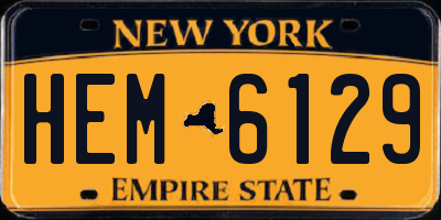 NY license plate HEM6129