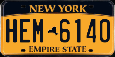 NY license plate HEM6140